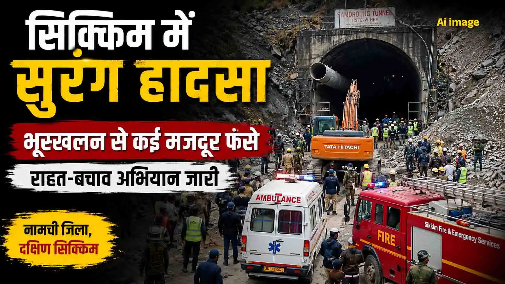 सिक्किम सुरंग हादसा: भूस्खलन के बाद कई मजदूर फंसे, राहत-बचाव अभियान युद्धस्तर पर जारी