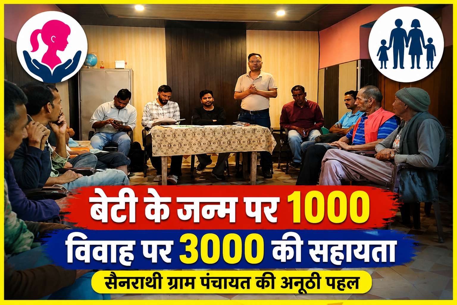 सैणराथी ग्राम पंचायत की मिसाल: बेटी के जन्म पर ₹1000, विवाह पर ₹3000 की सहायता, जरूरतमंद परिवारों को भी मिलेगा संबल