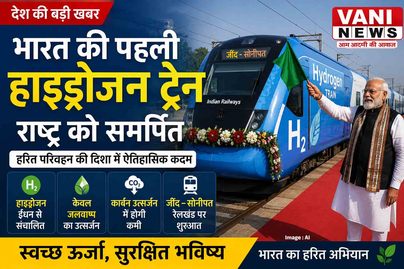 हरित परिवहन की दिशा में भारत की बड़ी छलांग, पहली हाइड्रोजन ट्रेन राष्ट्र को समर्पित