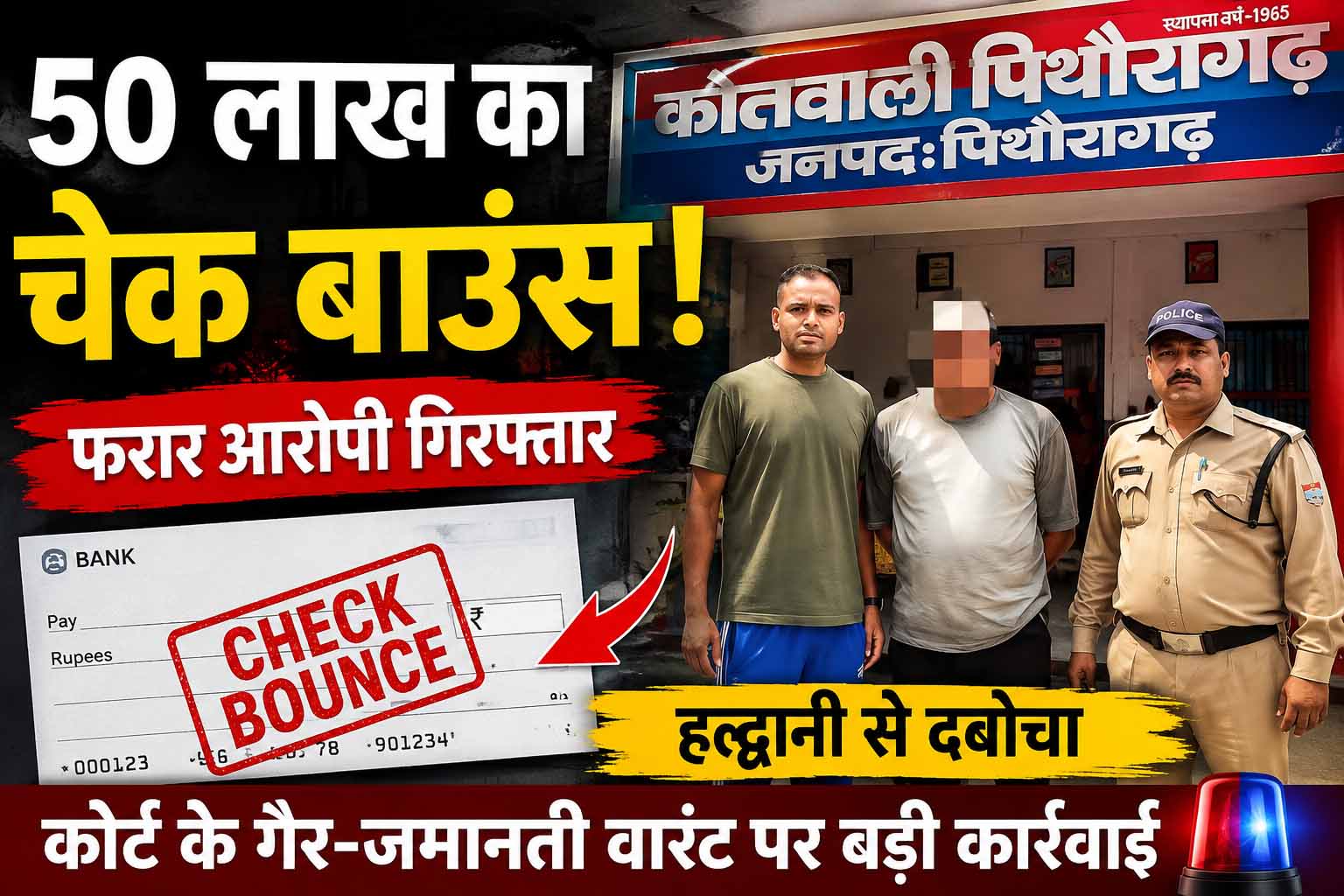 महिला से 50 लाख लेकर दिया बाउंस चेक, अब पहुंचा सलाखों के पीछे