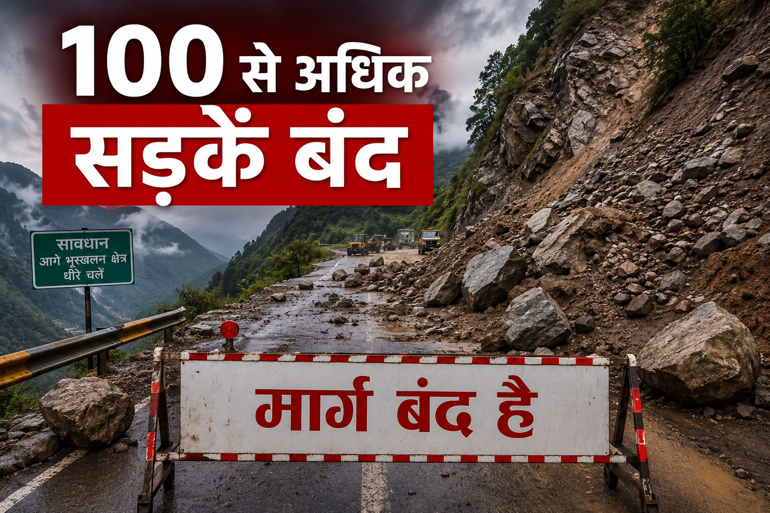 उत्तराखंड में मॉनसून का कहर: 100 से अधिक सड़कें बंद, आदि कैलास–ओम पर्वत यात्रा पर अस्थायी रोक
